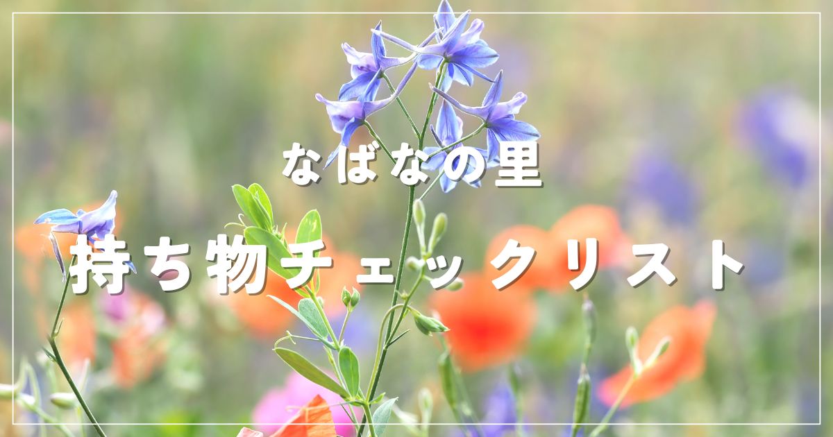 なばなの里の持ち物チェックリスト！季節別＆シーン別で快適に楽しもう！